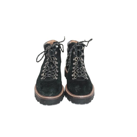 Madewell Citywalk Lugsole Hiker Boot Lace Up Bootie Black Suede Leather Size 8 - Picture 9 of 10